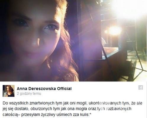 Anna Dereszowska skomentowała Roast Kuby Wojewódzkiego na swoim Facebooku