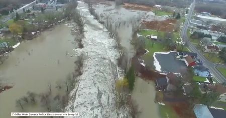 “Lodowa” powódź w stanie Nowy Jork. Ewakuowano mieszkańców miasteczka w pobliżu Buffalo