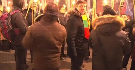 Marsz nacjonalistów w Wilnie z okazji stulecia niepodległości Litwy
