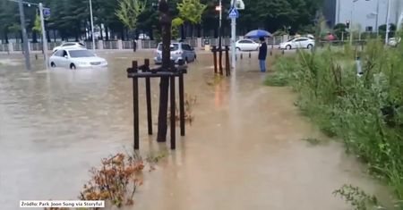 Daejeon pod wodą. Ulice zamieniły się w rwące potoki