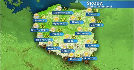 Środa słoneczna i bardzo ciepła w całym kraju. Na Ziemi Lubuskiej termometry wskażą 36 st. C