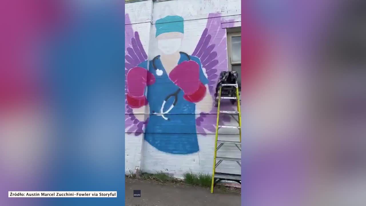 Artysta z Denver stworzył mural ku chwale pracowników służby zdrowia