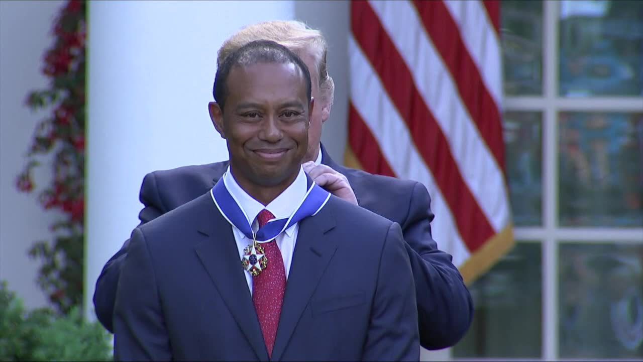 Tiger Woods nagrodzony przez Donalda Trumpa. Golfista otrzymał Prezydencki Medal Wolności