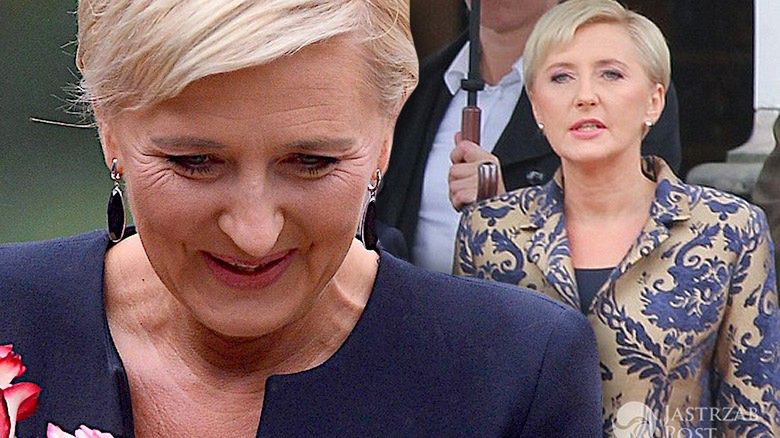 Agata Duda w płaszczu Doroty Goldpoint