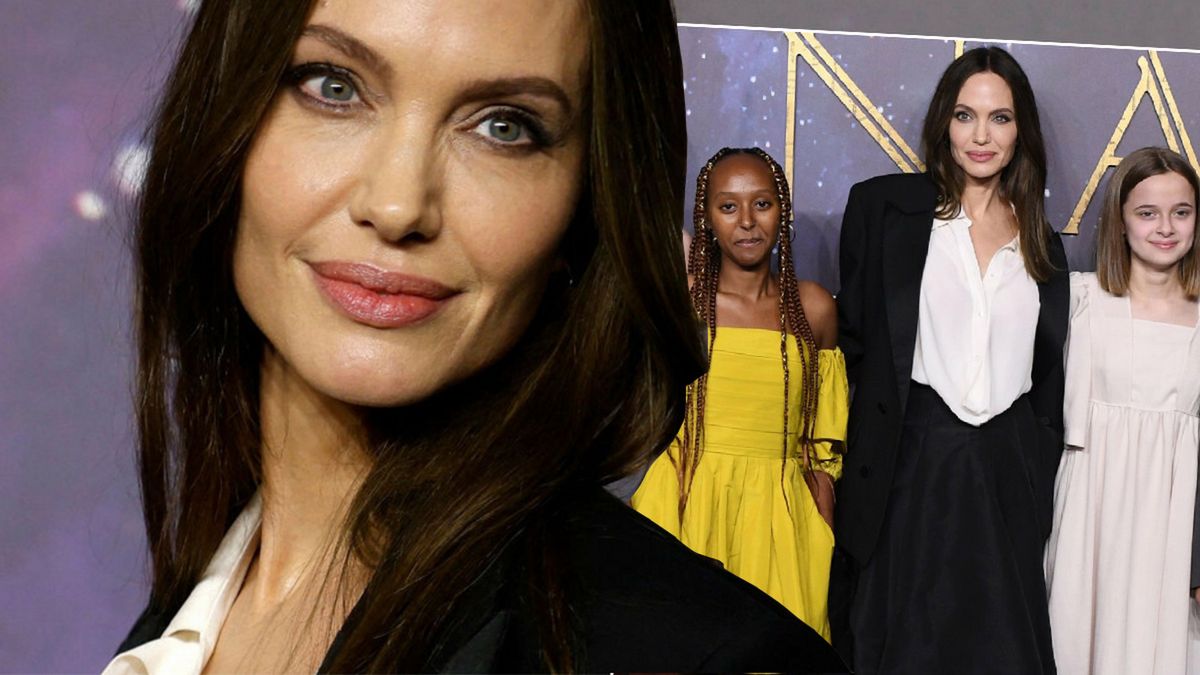 Angelina Jolie z dziećmi na brytyjskiej premierze "Eternals". Tym razem to piękna Shiloh sięgnęła po sukienkę mamy