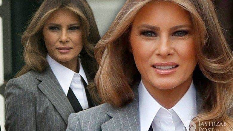 Melania Trump w garniturze Ralph Lauren