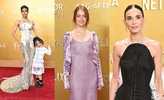 Tłum gwiazd na SAG Awards: "naga" Teyana Taylor z córką, odmieniona Emma Stone, wiecznie młoda Demi Moore... (ZDJĘCIA)