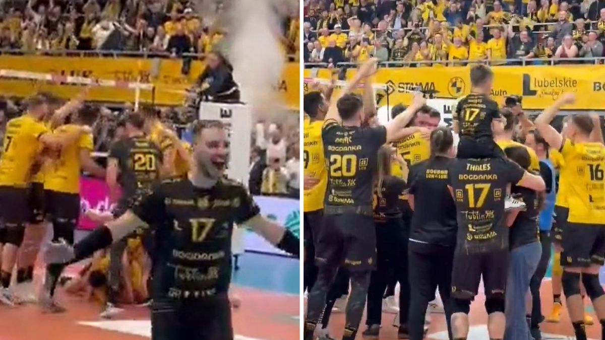 Twitter / Polsat Sport / Szalona radość siatkarzy Bogdanki po zdobyciu mistrzostwa Polski