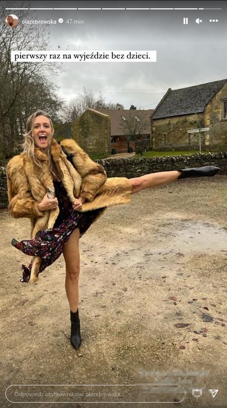 Ubrani w futra Aleksandra i Michał Żebrowscy relacjonują wyjazd bez dzieci