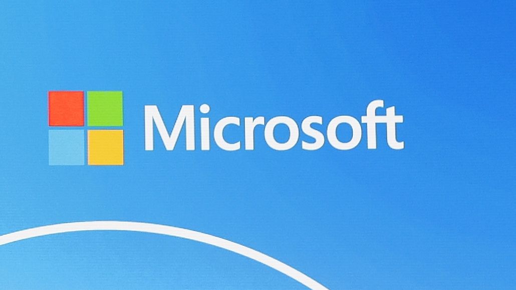 Microsoft logo at the Value Creation Keynote during the Opening day of Mobile World Congress (MWC) Barcelona, on February 28, 2022 in Barcelona, Spain.
 (Photo by Joan Cros/NurPhoto via Getty Images)