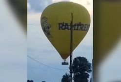 Balon z ludźmi uderzył w linię wysokiego napięcia. Nagranie z groźnego incydentu