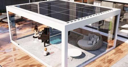 Innowacyjna pergola fotowoltaiczna. Jest idealna do ogrodu