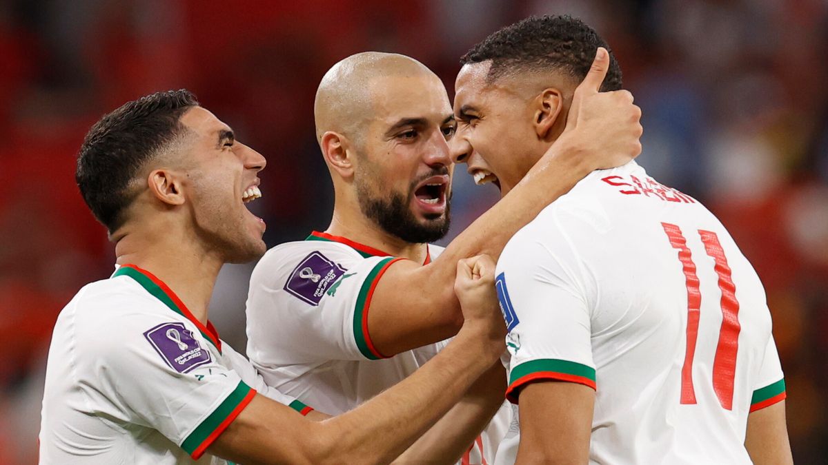 radość piłkarzy reprezentacji Maroka