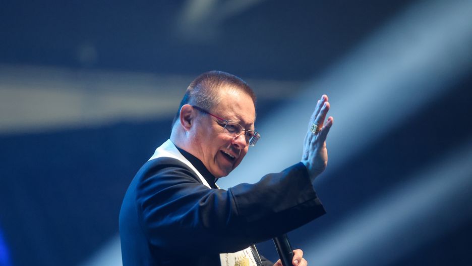 Grzegorz Ryś podczas spotkania rekolekcyjnego archidiecezji łódz