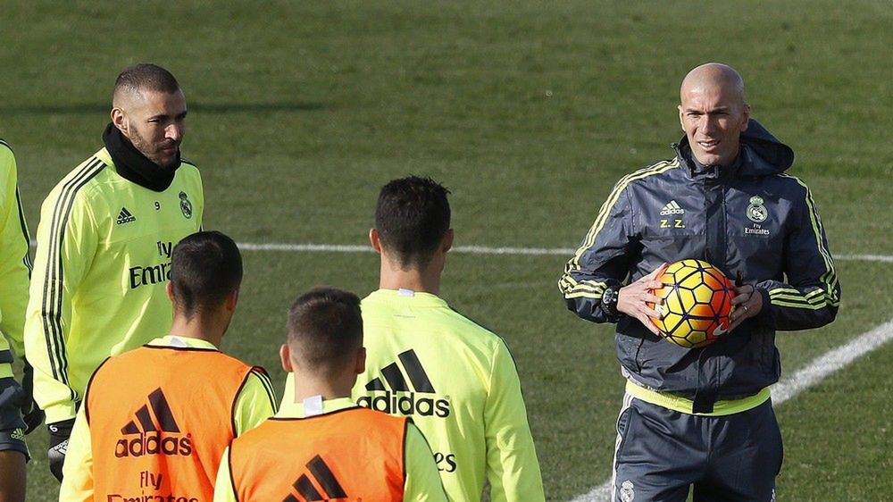 Zinedine Zidane na treningu Realu