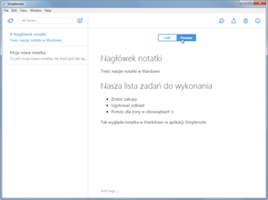 Widok naszej notatki w Markdown