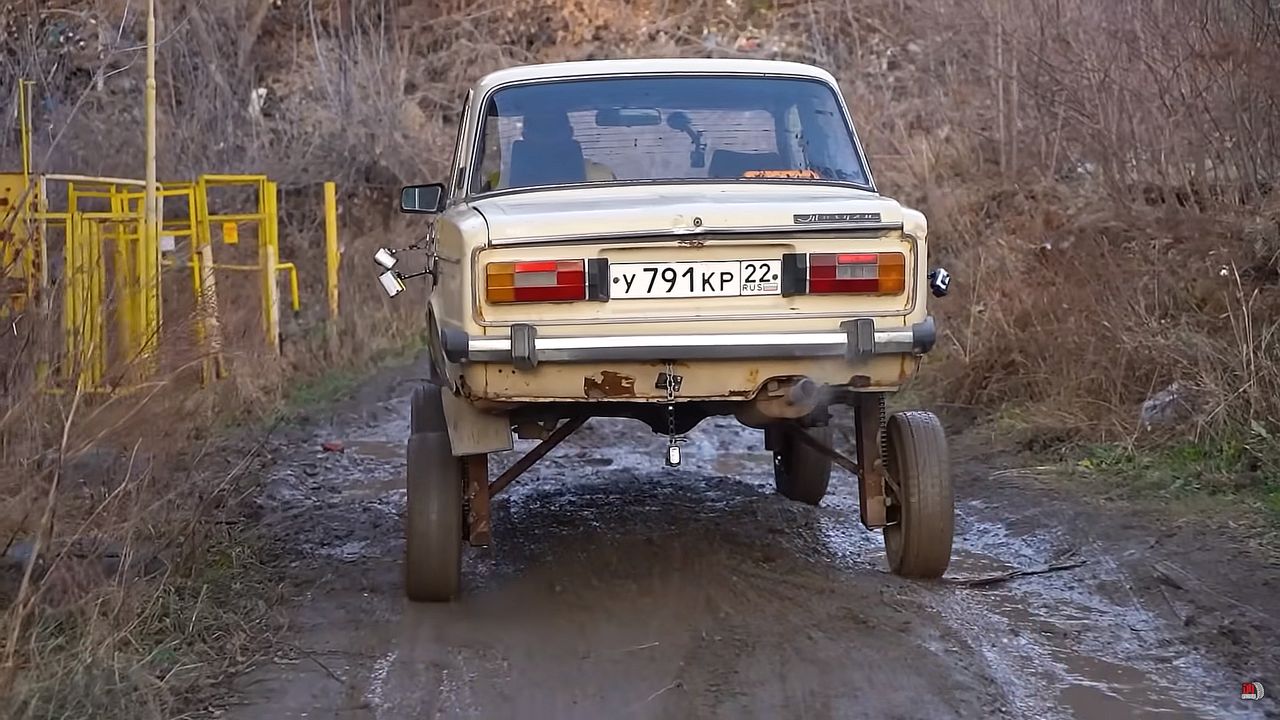 Garage 54's latest feat. A stunning refurbished off-road Lada defying expectations and gravity