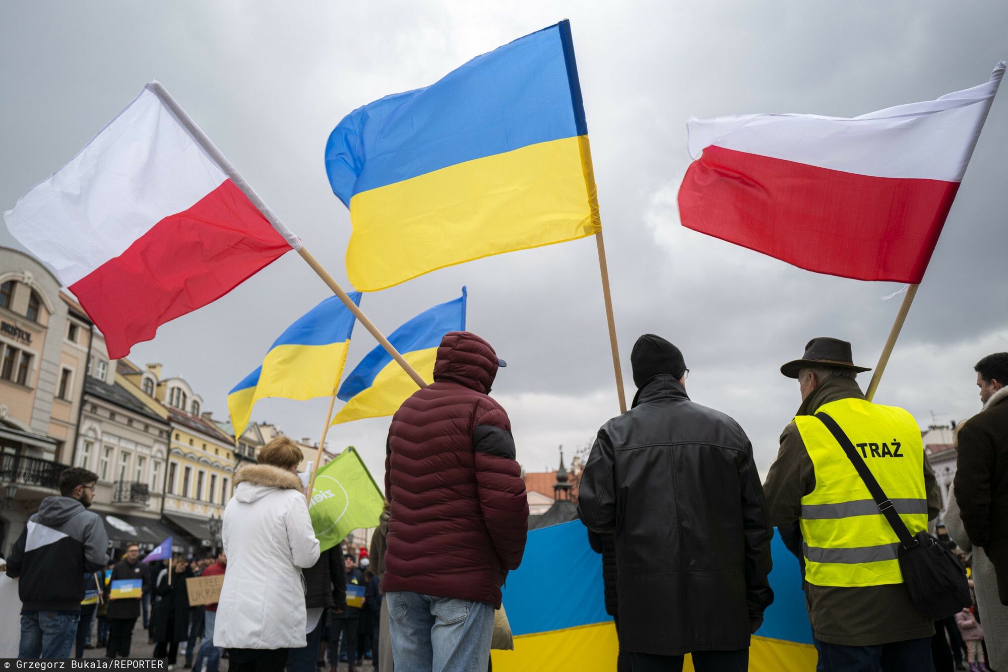 Manifestacja wsparcia dla Ukrainy 