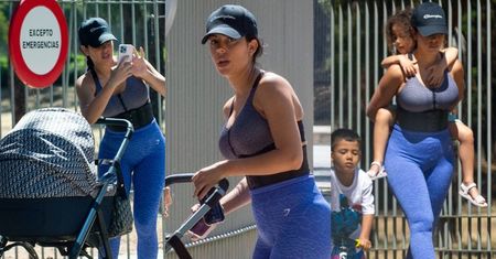 Georgina Rodriguez spaceruje po Madrycie w obcisłym sportowym stroju i BEZ MAKIJAŻU (ZDJĘCIA)