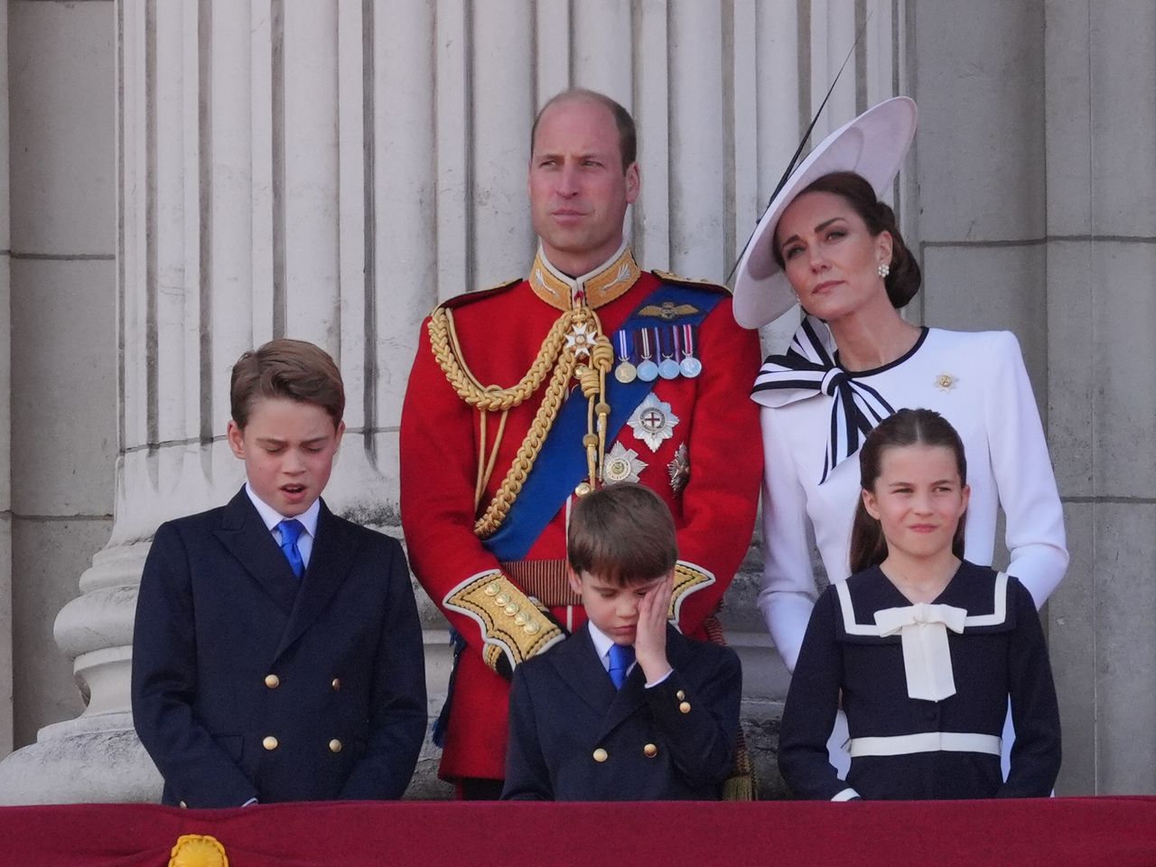 Prince Louis with his siblings and parents