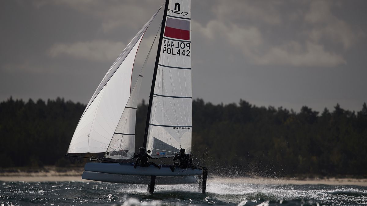 Tymoteusz Bendyk i Anna Świtajska na katamaranie olimpijskiej klasy Nacra 17