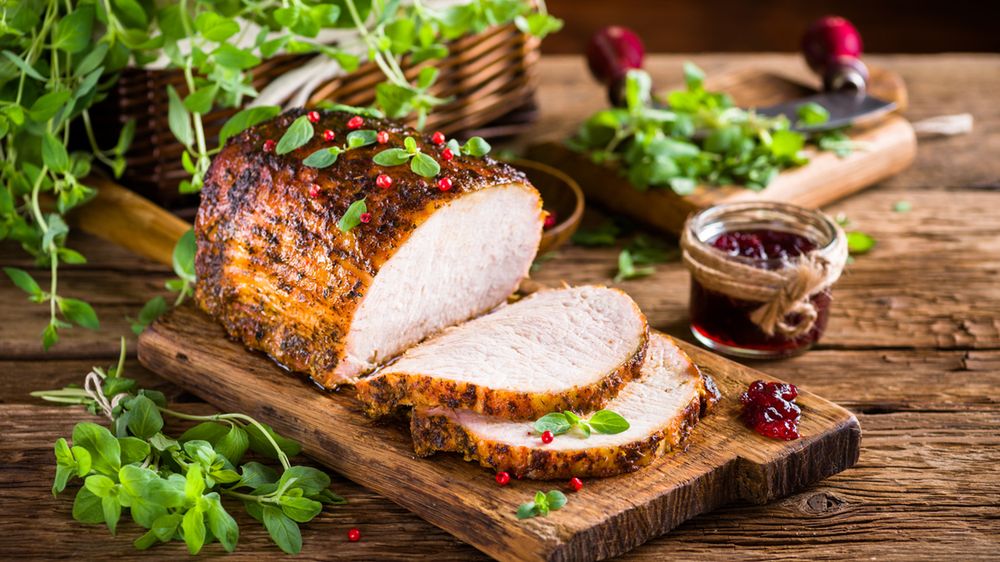 Pieczony schab wieprzowy bez kości (samo mięso)