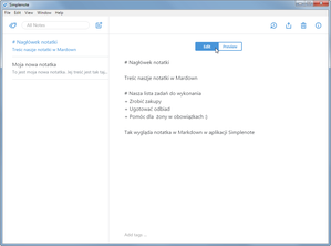 Edycja naszej notatki w Markdown