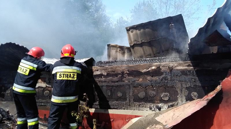 Pożar garażu w gminie Bałtów