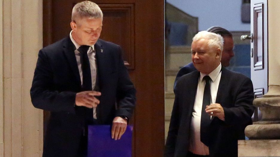 Jarosław Kaczyński opuszcza Belweder.