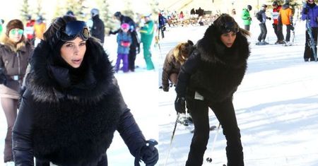 Kim Kardashian W FUTRZE na nartach!