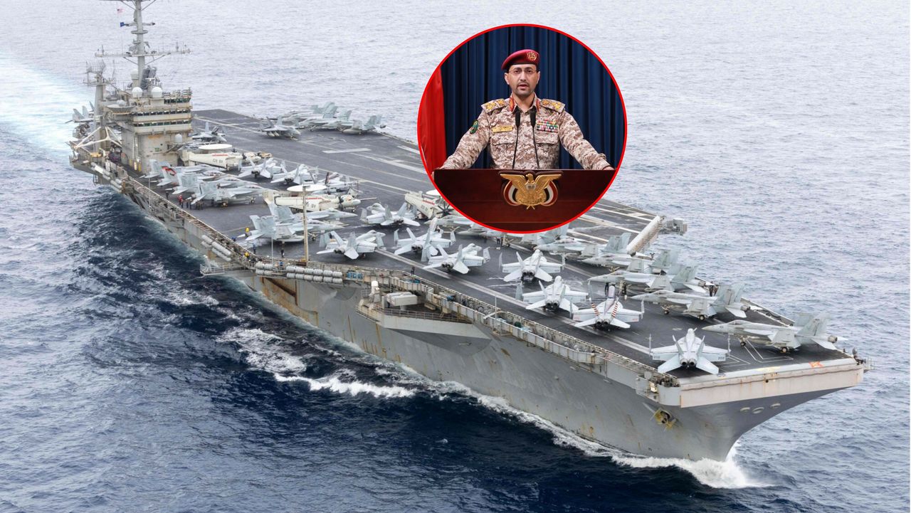 The Houthis in Yemen attack again. The target is an American aircraft carrier. In the picture, a Houthi spokesperson.