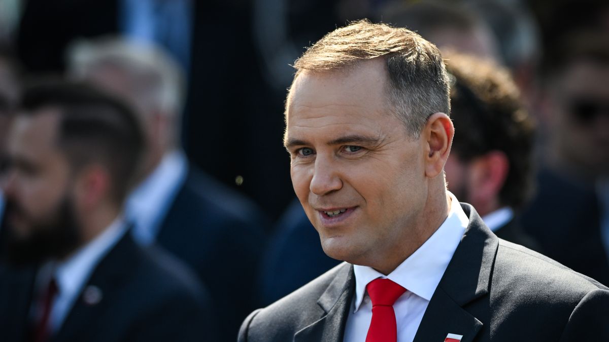 WARSAW, POLAND  AUGUST 15: 
Polish President Karol Nawrocki, Commander-in-Chief of the Polish Armed Forces, leads the Armed Forces Day commemorations in Warsaw, Poland, on August 15, 2025. 
The event featured more than 4,000 Polish troops, about 200 soldiers from allied NATO nations, around 300 military vehicles, and nearly 50 aircraft, making it the largest parade in the country's history. (Photo by Artur Widak/NurPhoto via Getty Images)