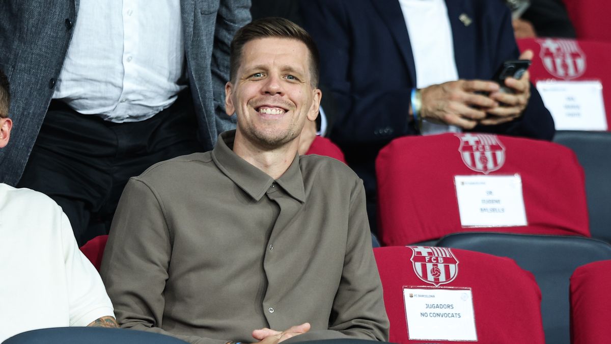 Wojciech Szczęsny na trybunach Stadionu Olimpijskiego w Barcelon