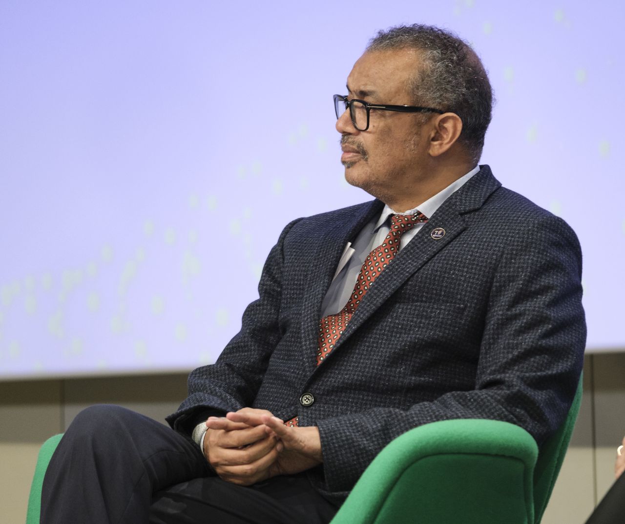 BRUSSELS, BELGIUM - OCTOBER 11: Director-General of the World Health Organization Tedros Adhanom Ghebreyesus attends a ceremony on New funding, to protect 370 million children from polio every year in the Berlaymont, the EU Commission headquarter on October 11, 2023 in Brussels, Belgium. Today, the European Commission, the European Investment Bank and the Bill & Melinda Gates Foundation announced a new financing partnership to address critical global health opportunities: eradicating polio and ensuring that innovations in health are more accessible to the people who need them most. The World Health Organization and UNICEF, as implementing partners for the polio funding, will deploy the resources to eradicate polio, support the distribution of other childhood immunizations and strengthen health systems so they are better able to respond to emerging health threats. (Photo by Thierry Monasse/Getty Images)