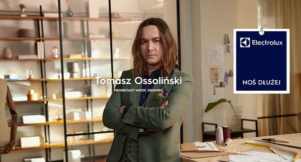 Tomasz Ossoliński w kampanii "Pierz, susz, noś dłużej" Electrolux