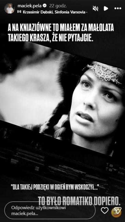 Maciej Pela pieje peany na cześć polskiej aktorki