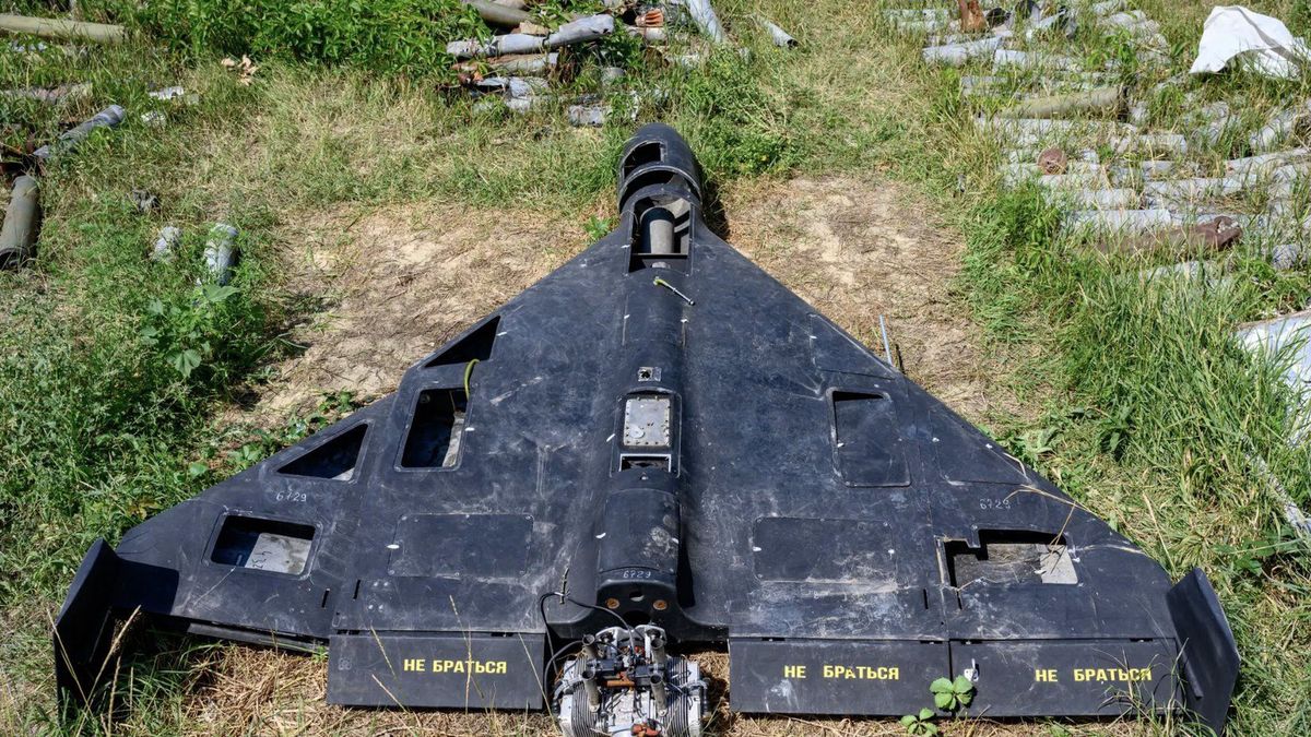 Wrak drona Shahed-136/Geran, zdjęcie poglądowe