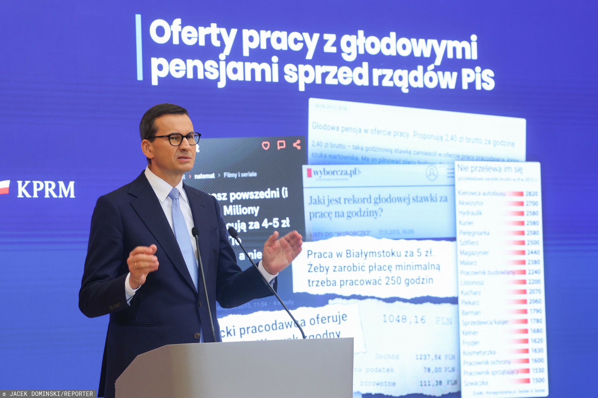 Mateusz Morawiecki ogłasza nową pensję minimalną. W 2023 roku wyniesie 3490 zł 