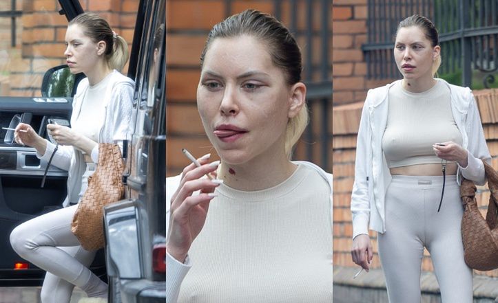 Julia von Stein delektuje się papierosem w drodze do szpitala