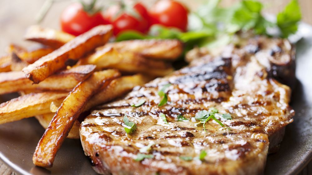 Opiekana karkówka wieprzowa (mięso i tłuszcz)