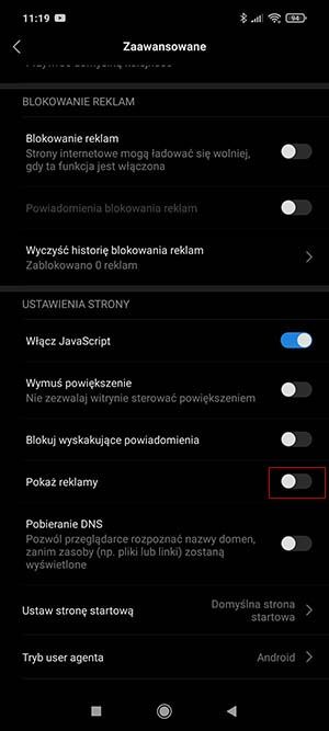 przeglądarka internetowa Xiaomi 4