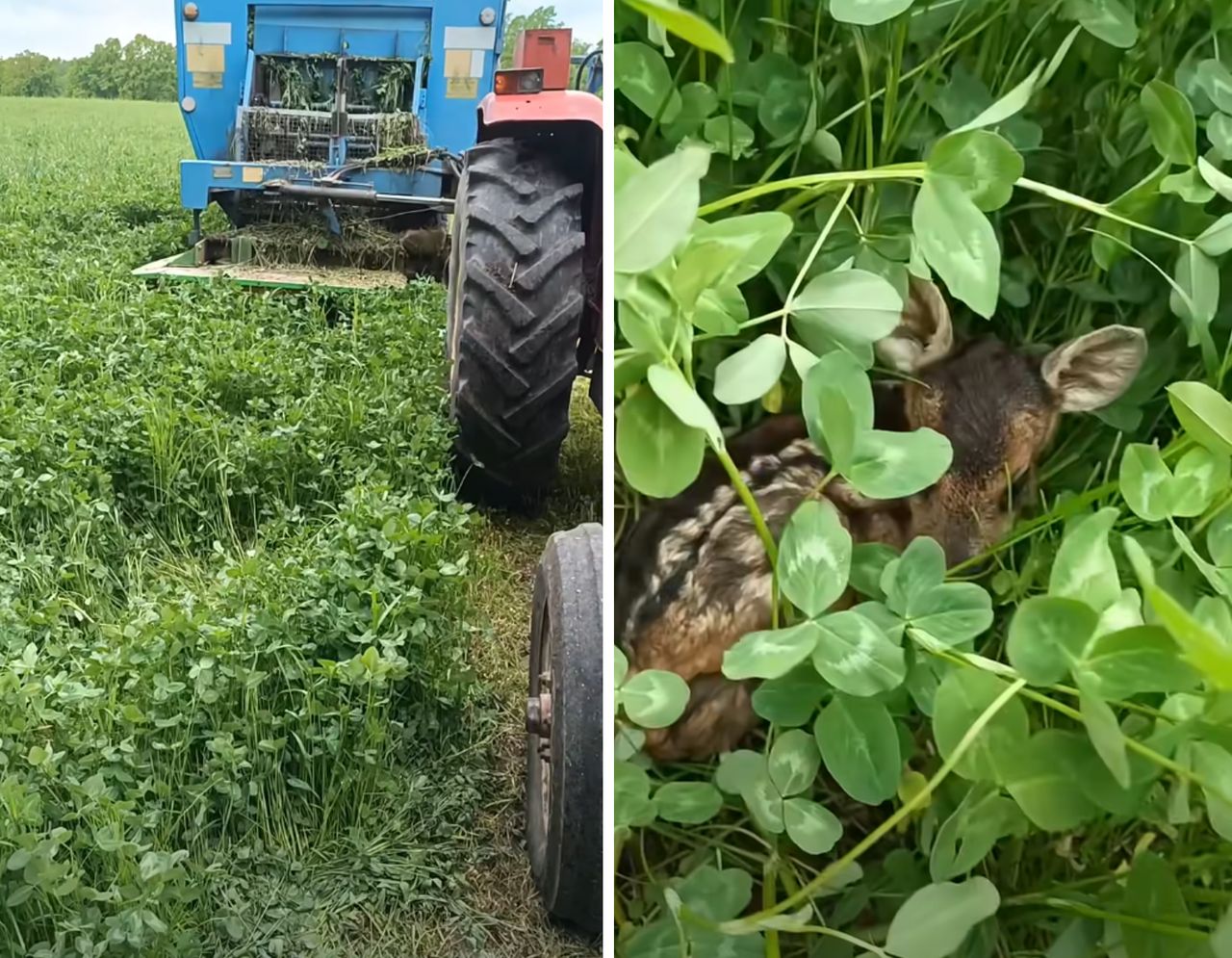 Rolnik kosił pole. Zatrzymał się w ostatniej chwili