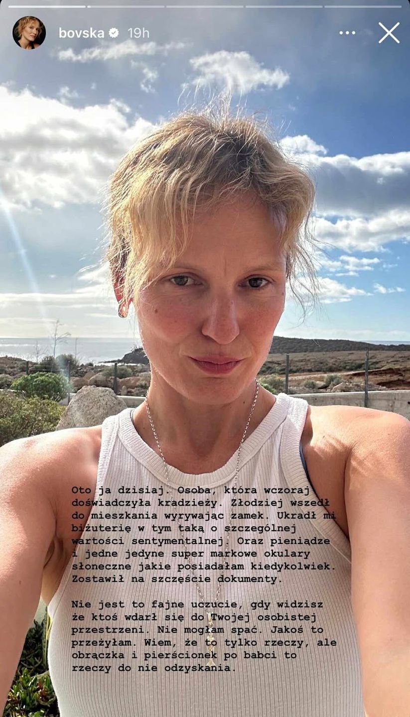 Bovska została okradziona na wakacjach