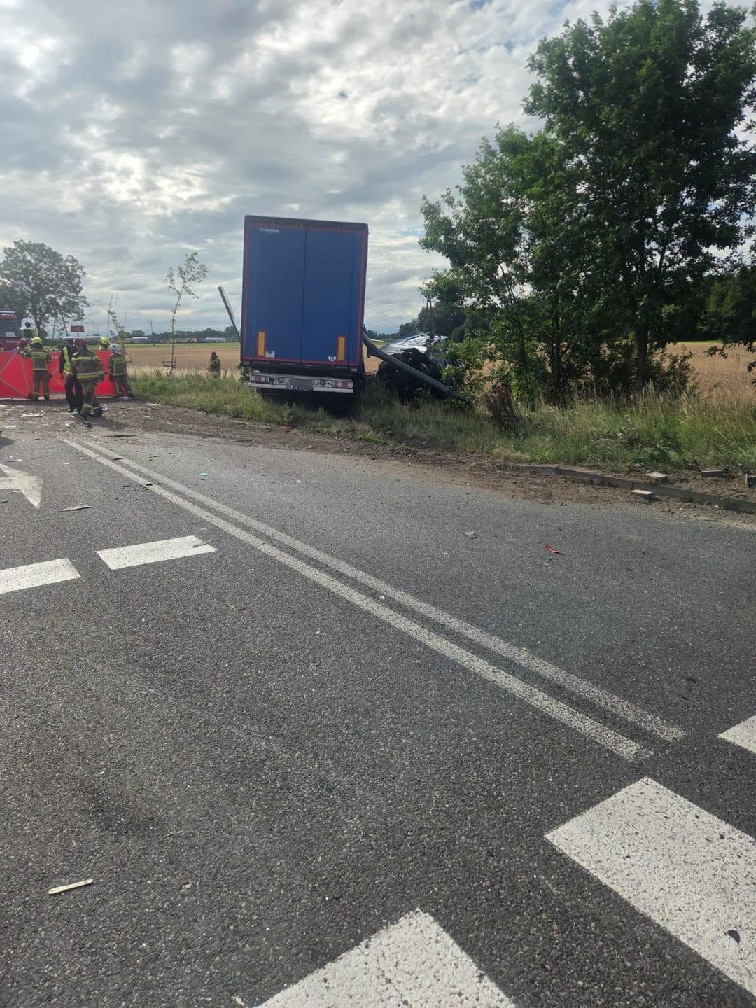 Wypadek na DK 10 w Dzierzążni 