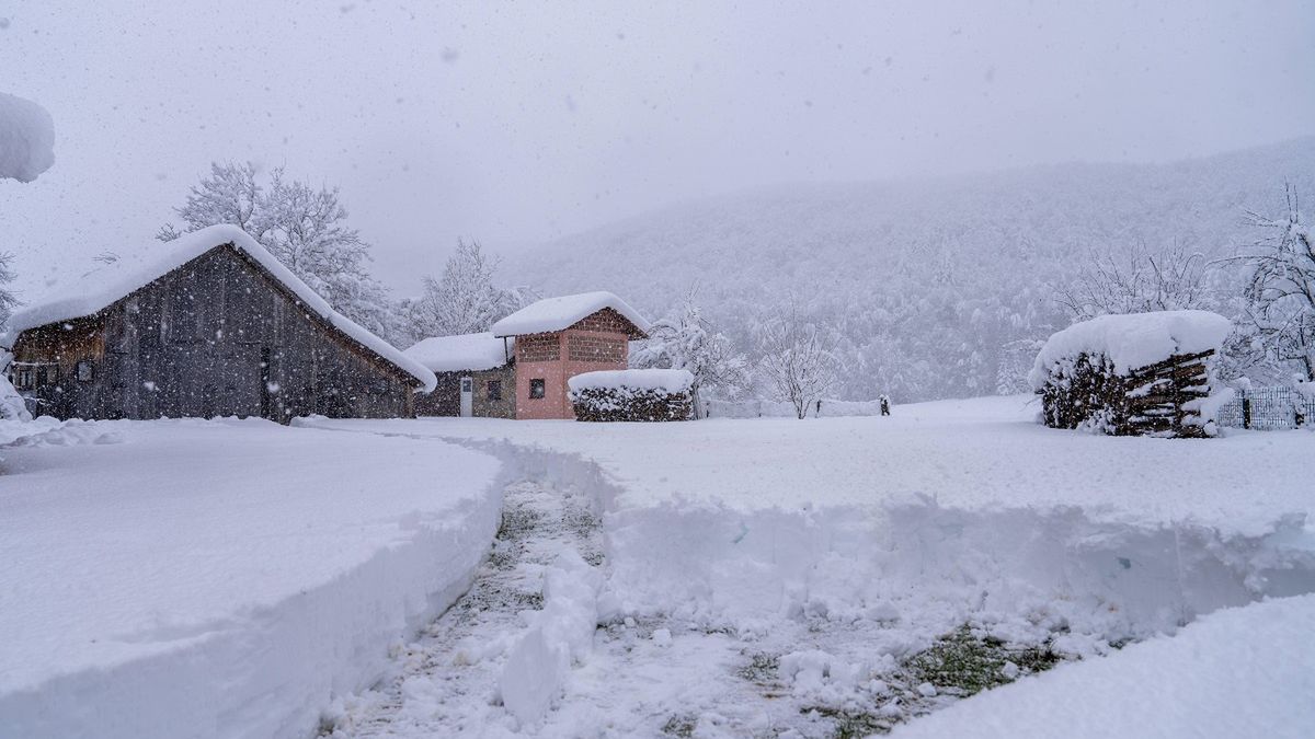 Opady śniegu w Chorwacji.