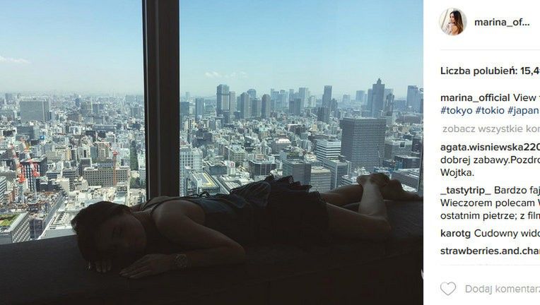 Marina pochwaliła się widokiem z okna w pokoju w Tokio