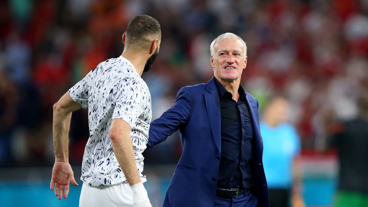 Karim Benzema (z lewej) i Didier Deschamps