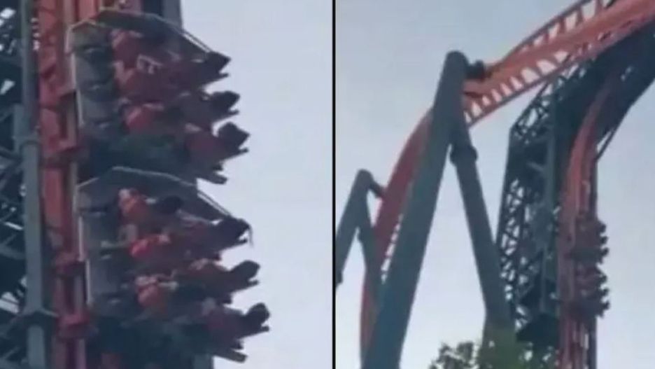 W takiej pozycji przebywali kliencie parku rozrywki przed ponad godzinę