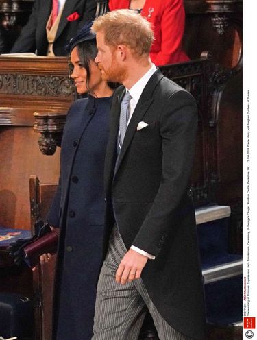 Meghan Markle w płaszczu i książę Harry – ślub księżniczki Eugenii z Jackiem Brooksbankiem