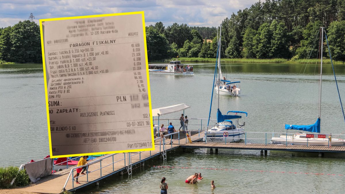  "Paragon grozy" z jednej z restauracji położonej na Mazurach. 